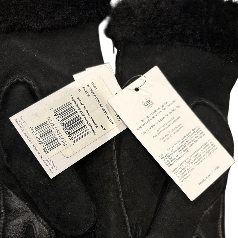 UGG Women's Black Shearling Gloves - Picture 4 of 7